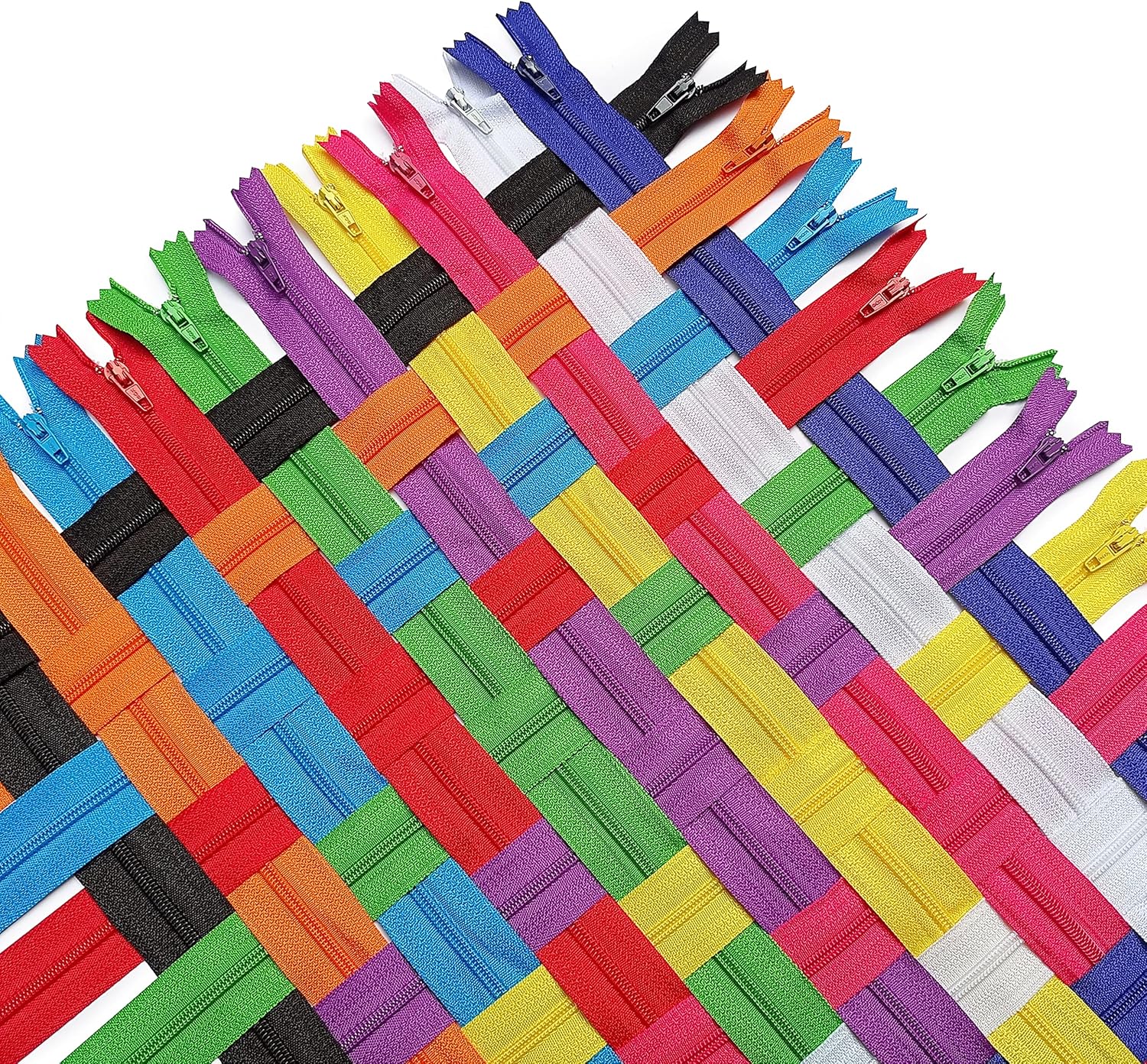 KGS Nylon Zippers for Sewing & Crafts – 4 Inch #3 Zippers (Pack of 10) – Assorted Rainbow Colors for DIY Projects, Dressmaking & Apparel Repair