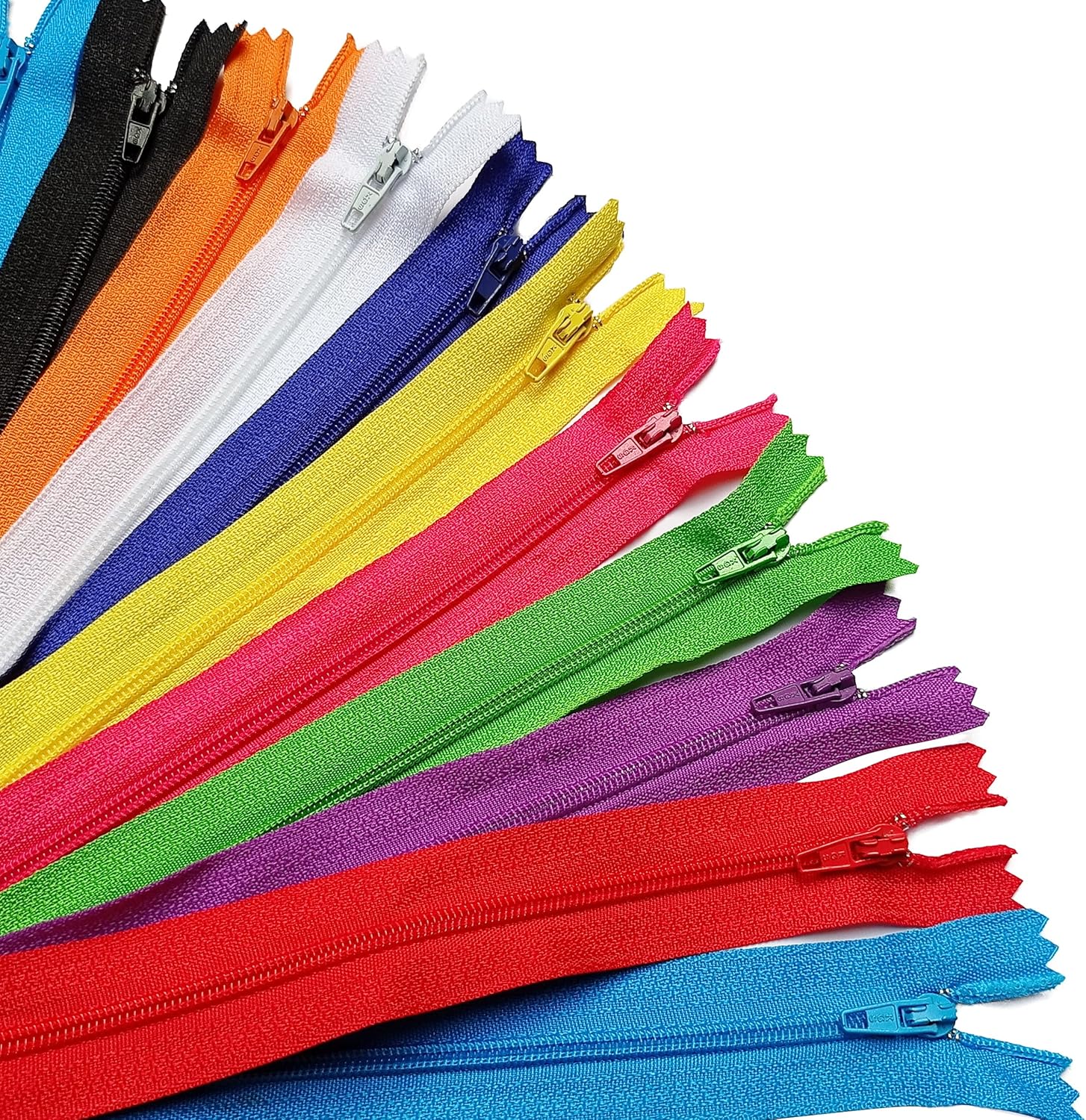 KGS Nylon Zippers for Sewing & Crafts – 4 Inch #3 Zippers (Pack of 10) – Assorted Rainbow Colors for DIY Projects, Dressmaking & Apparel Repair