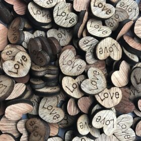 200Pcs Rustic Wooden Hearts for Crafts - 0.5" Mini Love Heart Shaped Wood Cutouts for Wedding Table Scatter, DIY Scrapbooking, & Kids Art Projects