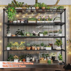 REIBII Heavy Duty 5-Tier Wire Shelving Units (2-Pack) - 3200 lb Capacity Storage Rack with Wheels, 60 inch Wide Metal Organizer for Garage, Kitchen, Warehouse, Pantry, 73 inch H x 18 inch D