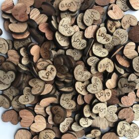 200Pcs Rustic Wooden Hearts for Crafts - 0.5" Mini Love Heart Shaped Wood Cutouts for Wedding Table Scatter, DIY Scrapbooking, & Kids Art Projects