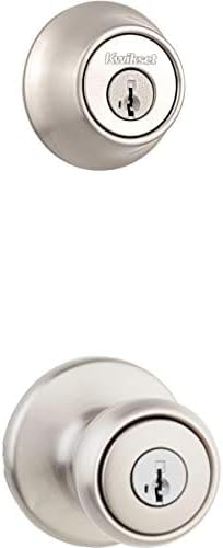 Kwikset 690T Tylo SmartKey Electronic Keypad Entry Door Knob and Single Cylinder Deadbolt Combo Set, Satin Nickel