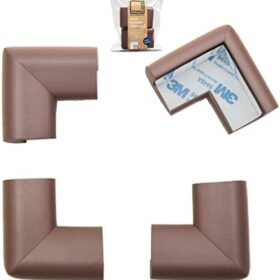 Roving Cove Baby Proofing Corner Protectors – 4 Pack Heavy-Duty Coffee Brown Foam Guards with 3M Adhesive Tape