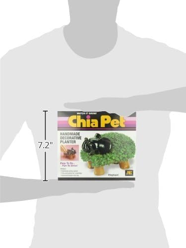 Chia Pet Elephant with Seed Pack - Handmade Pottery Planter, Easy to Grow DIY Kit, Novelty Home Decor & Gift