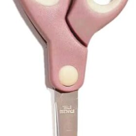 Premium Soft-Grip Scissors – Multipurpose Stainless Steel Cutters for Office, School & Crafts – Ambidextrous Design with Blunt Tip (Pastel Pink)