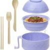 Microwave Ramen Bowl Set with Chopsticks & Vent Lid - College Dorm Essentials, BPA-Free Dishwasher Safe Noodle Cooker & Bento Box for Students & Office (Classic Style)