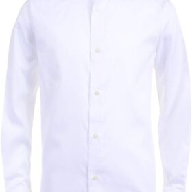 Calvin Klein Boys' Long Sleeve Sateen Dress Shirt - Classic Button-Down Formal Wear with Cuffs