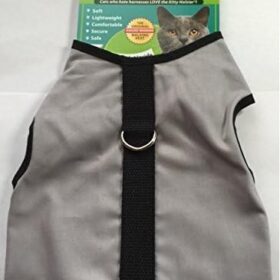 Kitty Holster Cat Harness – Ultra-Soft Cotton Walking Vest, Secure & Escape-Proof for Cats, Made in USA – Gray, XS