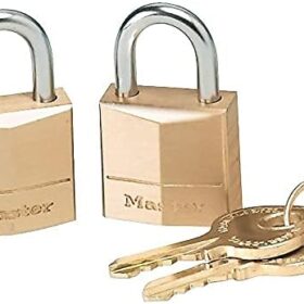 Master Lock 120T Solid Brass Padlock (2-Pack) - 3/4in. Keyed Alike Weatherproof Security