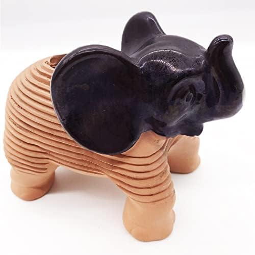 Chia Pet Elephant with Seed Pack - Handmade Pottery Planter, Easy to Grow DIY Kit, Novelty Home Decor & Gift