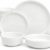 Gibson Home Oslo 16-Piece Porcelain Dinnerware Set - Service for 4, Chip & Scratch Resistant, Microwave & Dishwasher Safe (White)