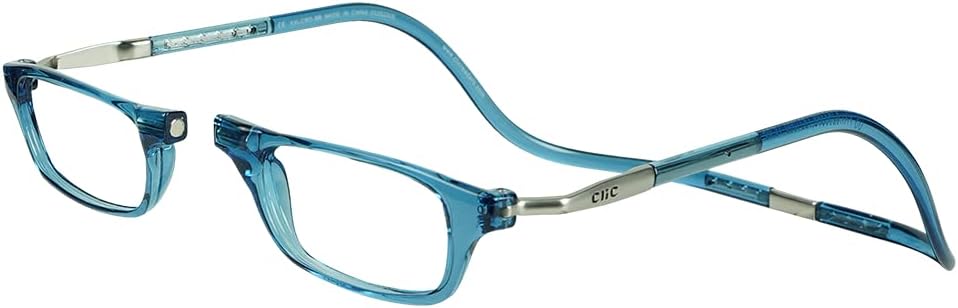CliC Unisex Original Expandable Magnetic Reading Glasses - Adjustable M-XL Headband, Durable TR90 Frame, 3.00 Power (Jean Blue)