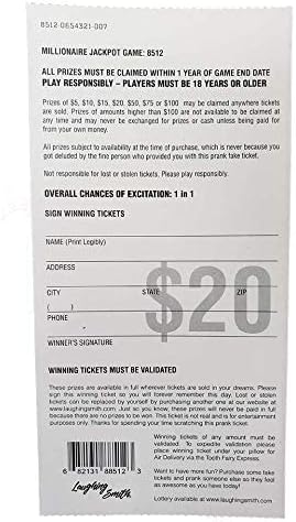 Laughing Smith Realistic Fake Lottery Tickets - 8 Pack Hilarious Gag Gift Prank Scratch Cards - $1 Million & Cash King Winning Jokes for Adults
