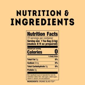 Lipton Organic Black Tea Bags – Rainforest Alliance Certified, 100% Natural, Brew Hot or Iced, 72-Count Box (Pack of 5)