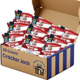 Cracker Jack Original Caramel Coated Popcorn & Peanuts - 30 Count Individually Wrapped 1.25 oz Bags – Bulk Sweet & Salty Snack Pack