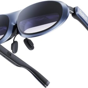 Rokid Max Smart AR Glasses - 1080p Micro-OLED Display with 360&deg; Virtual Theater, 120Hz Refresh Rate, 600 Nits, Plug-and-Play for Gaming, Streaming & Travel (Blue)