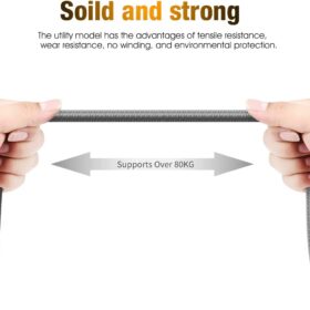 CBUS Heavy-Duty Braided USB-C to USB-A 3.0 Cable (8-inch) - Space Gray SSD Cord for LaCie, Samsung T5, SanDisk, & G-Drives