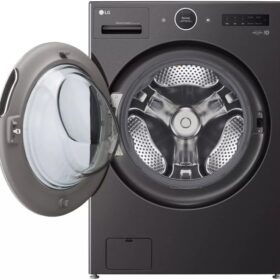LG 5.0 cu. ft. Mega Capacity Smart Front Load Electric Washer Dryer Combo - Black Steel (TurboWash360 & WiFi Enabled)