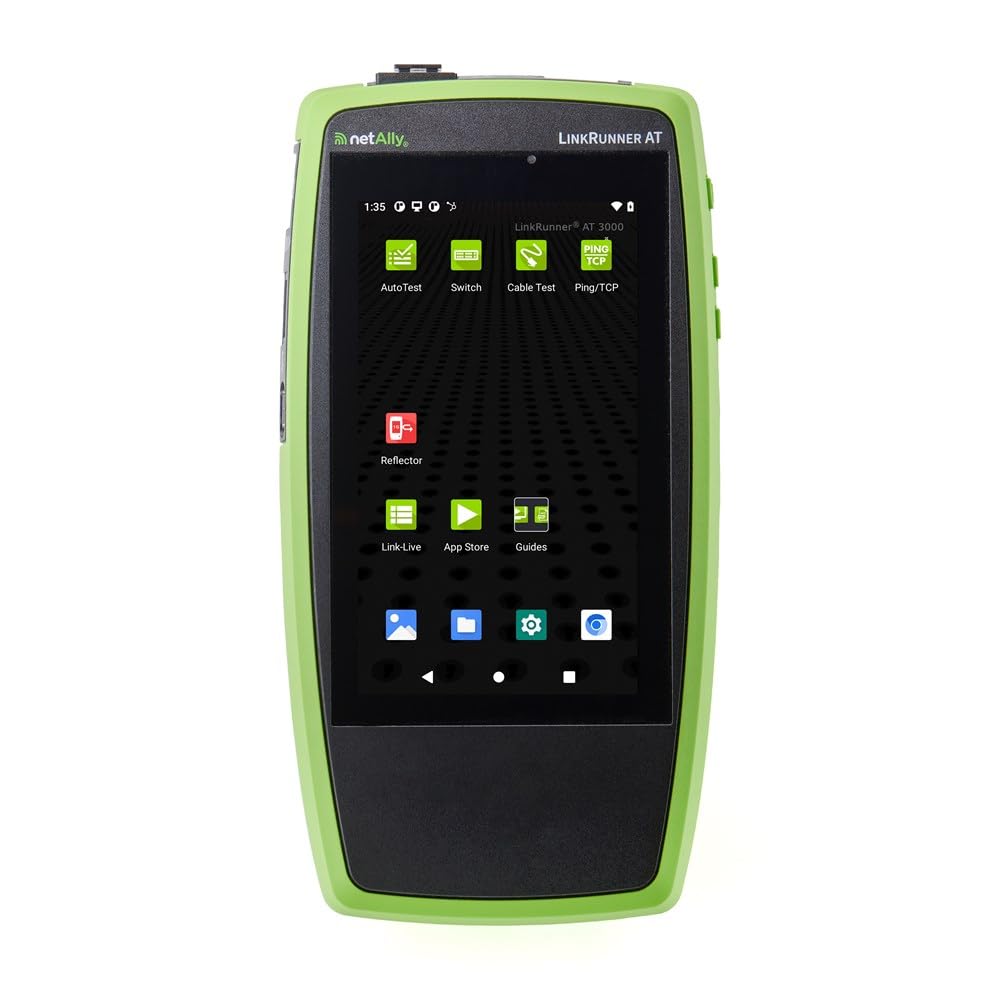 NetAlly LinkRunner AT 3000 Network Tester - 10G Copper & Fiber Analyzer with PoE, Wi-Fi, and Touchscreen