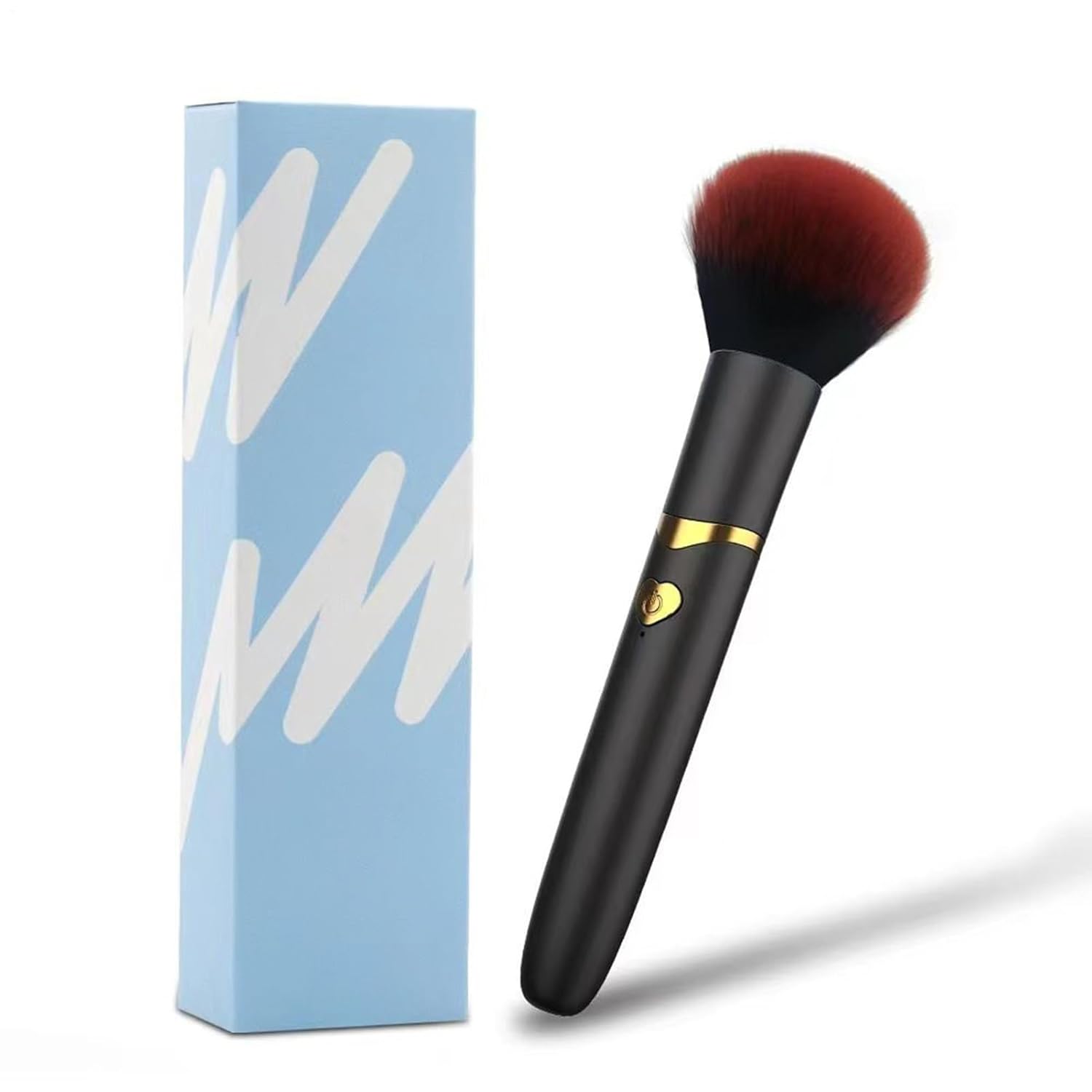 USB Rechargeable Vibrating Makeup Brush – Portable Electric Face Foundation Applicator for Liquid, Cream & Powder Blending