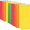 10-Pack Neon Paper Bags with Gusseted Bottoms – Vibrant Assorted Colors for Party Favors, Gifts & Crafts