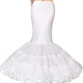 Women's Full Ball Gown Wedding Petticoat - White Hoopless Underskirt Slip for Quinceanera & Bridal Gowns