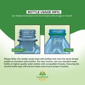 Classic Red Hummingbird Feeder – Upcycled Bottle Base with 5 Ports & Weatherproof Sleeve – Eco-Friendly Outdoor Wild Bird Feeder