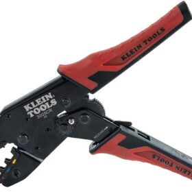 Klein Tools 3005CR Ratcheting Insulated Terminal Crimper - Professional 10-22 AWG Wire Crimping Tool with Color-Coded Cavities