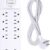 Addtam 14-Outlet Surge Protector Power Strip – 10 AC Outlets & 4 USB Ports (1 USB-C), 2700J Protection, 6ft Flat Plug Extender, ETL Listed, Wall Mountable, White