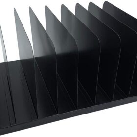 Huron Commercial Grade Steel Vertical Desktop Organizer, 8-Slot Letter Size File Sorter, Black
