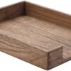 Kirigen Solid Wood Letter Tray – Front-Load Desk Organizer for Office Files and Documents (Dark Brown)