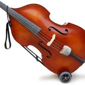 Double Bass Transport Cart with Durable Wheels & Adjustable Strap – Fits 1/10 to 4/4 Size Upright Basses
