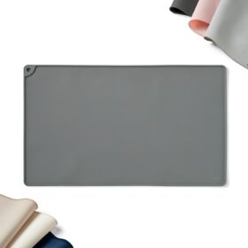 WePet Waterproof Silicone Pet Feeding Mat - Non-Slip Dog & Cat Food Bowl Mat with Raised Edge - Easy Clean, Dishwasher Safe (20x12 Inch, Rock Grey)