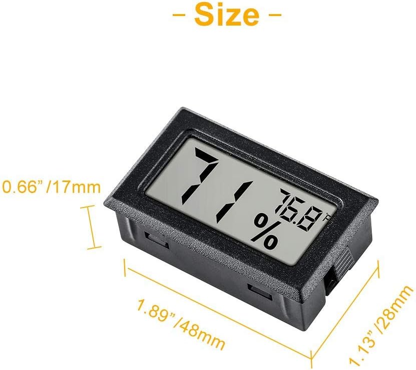 12-Pack Digital Mini Hygrometer Thermometer – Accurate Indoor Temperature & Humidity Monitor LCD Display (°F) for Greenhouses, Humidors, and Home