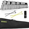 ENNBOM 30-Note Foldable Glockenspiel Xylophone with Premium Aluminum Bars, Adjustable Stand, 4 Mallets & Carry Case – Professional Percussion for Band & Education