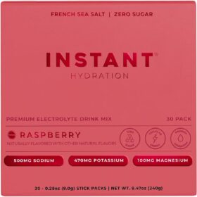 Raspberry Electrolytes Powder - Keto-Friendly Hydration Drink Mix - Zero Sugar, Gluten-Free, Non-GMO - Supports Muscle Recovery & Brain Health - 30 Stick Packets