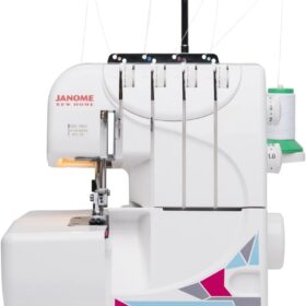 Janome MOD-8933 Serger Overlock Machine with Lay-In Threading, Adjustable Differential Feed, and Color-Coded Loops for 3 or 4 Thread Stitches