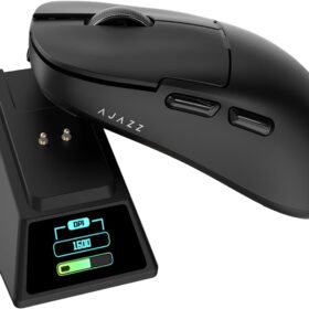 AJAZZ AJ159 APEX Wireless Gaming Mouse – PAW3950 42K Sensor | 8KHz Polling Rate | Lightweight 56g Design with Magnetic Charging Dock & RGB TFT Screen