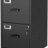 2-Drawer Locking Vertical File Cabinet - Steel Mobile Filing Cabinet for Home & Office