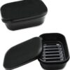 Tancano 2-Pack Travel Soap Holder - Waterproof Portable Soap Container with Drainage Tray for Shower, Gym, Camping & Home Organization (Black)