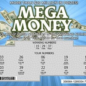 Fake Lottery Tickets Prank Set (8 Pack) - Ultra Realistic Scratch Off Gag Gifts for Adults & Teens - Funny Birthday, Christmas, and White Elephant Office Jokes - Win $20,000 Style