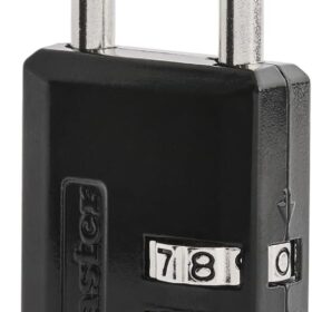 Master Lock 647D Black Combination Padlock - 3-Digit Resettable Code Lock for Gym Lockers, School, Luggage, & Outdoor Storage