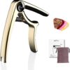 Rosen 3-in-1 Premium Zinc Alloy Guitar Capo with Picks & Bridge Pin Puller – for Acoustic, Electric, Ukulele & Banjo