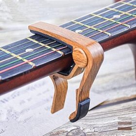 Rosewood Guitar Capo - Premium Acoustic & Electric Guitar Capo for Quick Key Changes, Zinc Alloy Accessory