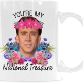 11oz 'You're My National Treasure' Coffee Mug – Unique Novelty Gift Cup for Coffee & Tea Lovers – Funny White Ceramic Coffee Cup with Comfort Grip Handle
