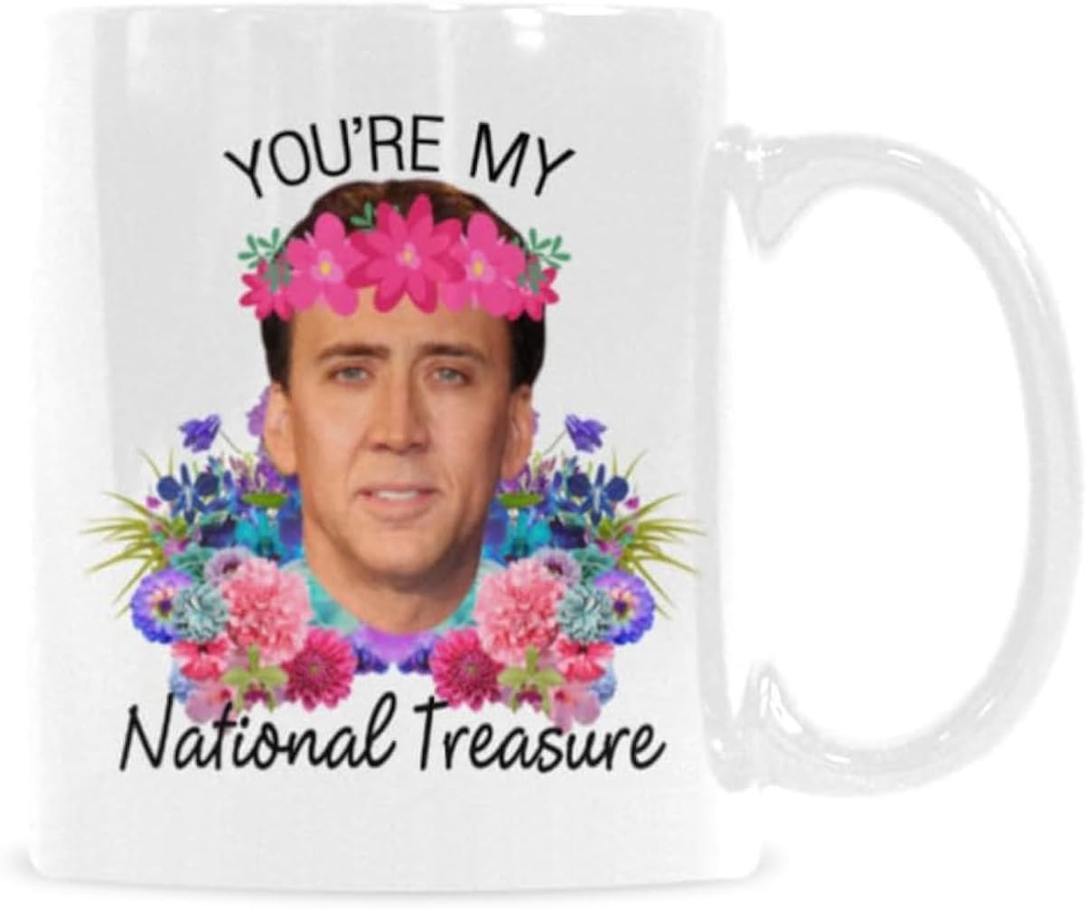 11oz 'You're My National Treasure' Coffee Mug – Unique Novelty Gift Cup for Coffee & Tea Lovers – Funny White Ceramic Coffee Cup with Comfort Grip Handle