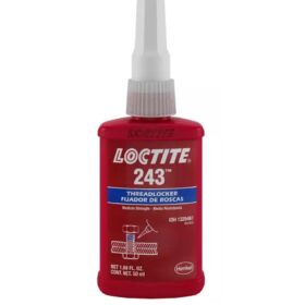 Loctite 243 Medium Strength Threadlocker - 50mL Blue Oil-Tolerant Anti-Seize for Bolts & Nuts (1.69 oz)