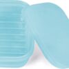 Quatish Leakproof Travel Soap Case with Lid & Draining Tray – Shatterproof Portable Soap Container for Gym, Camping & Bathroom Storage (Clear Blue)