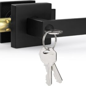 Matte Black Door Knob with Key Lock – Heavy Duty Exterior & Interior Entry Handle Set