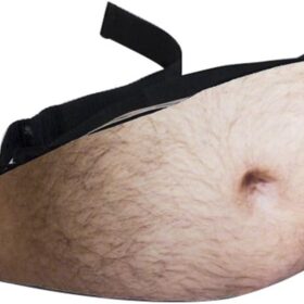 Fake Beer Belly Waist Pack - Hilarious Dad Bod Fanny Pack for White Elephant & Funny Gag Gifts